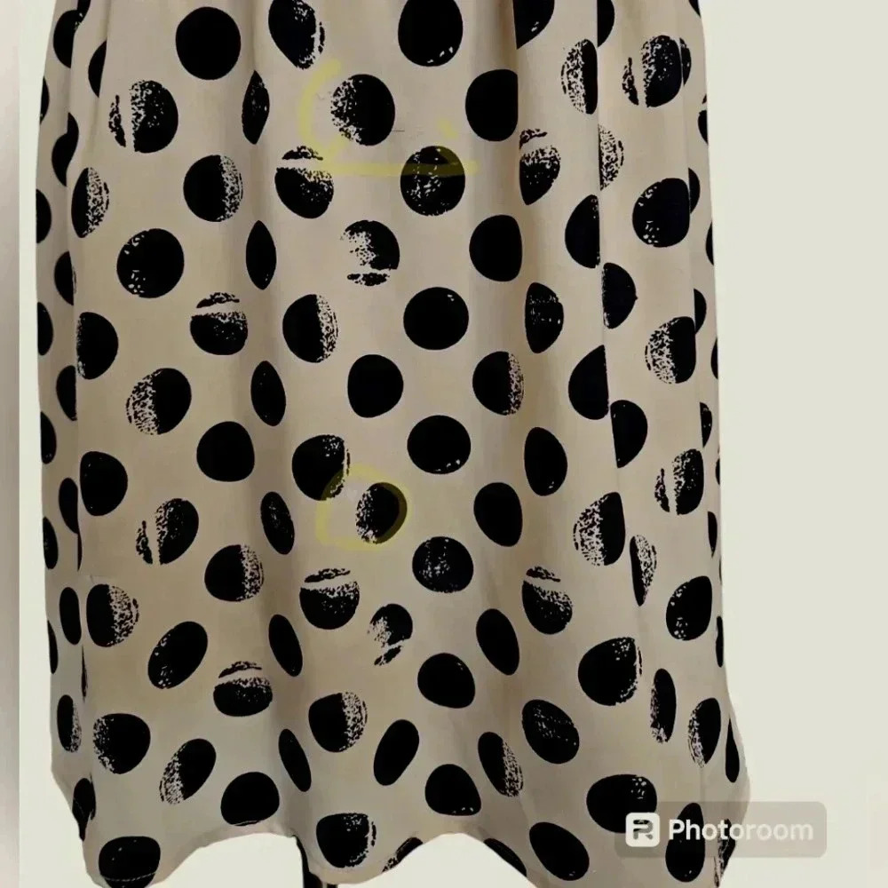 Umgee Black Tan Polka Dot Sleeveless Midi Dress Small - Picture 8 of 8
